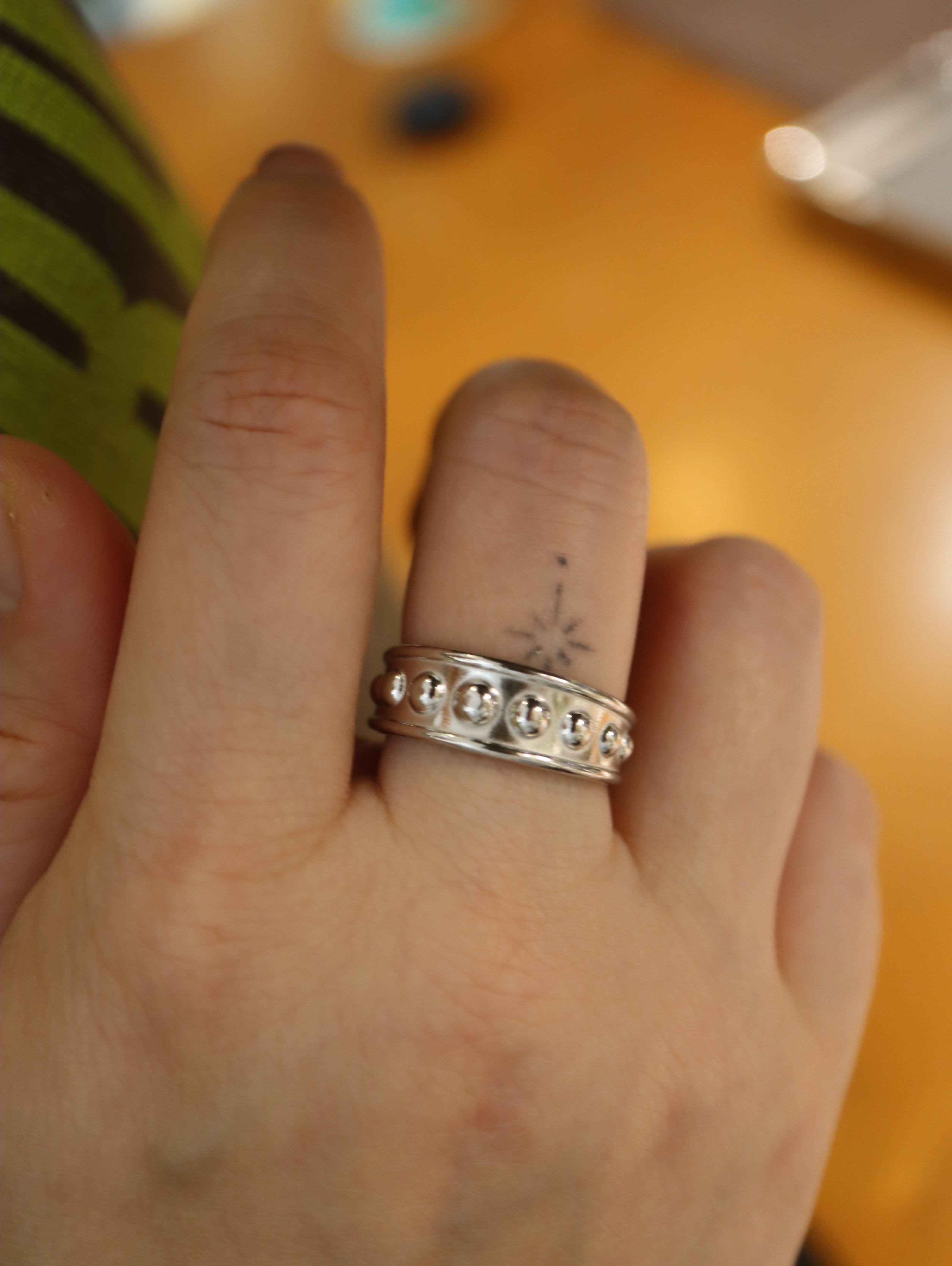 Bead stainless steel ring