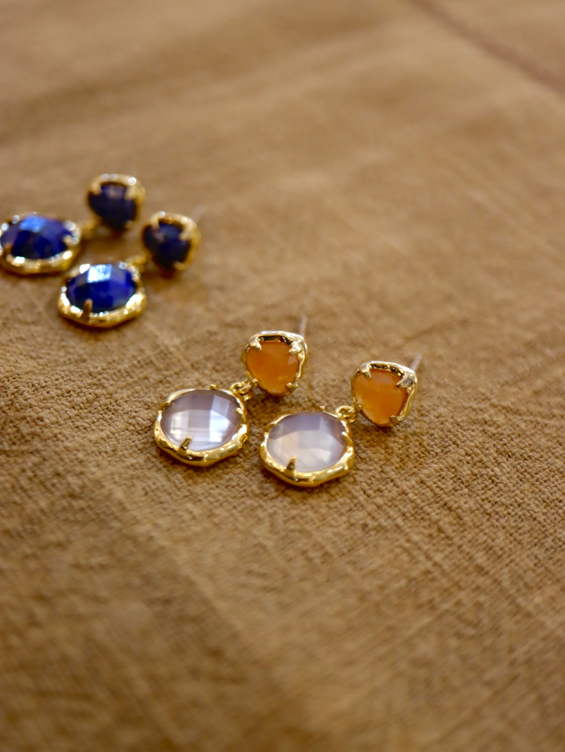 Double Gemstone earrings