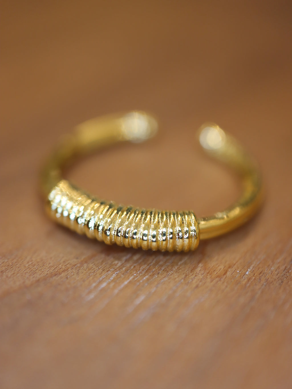Half braided open size ring