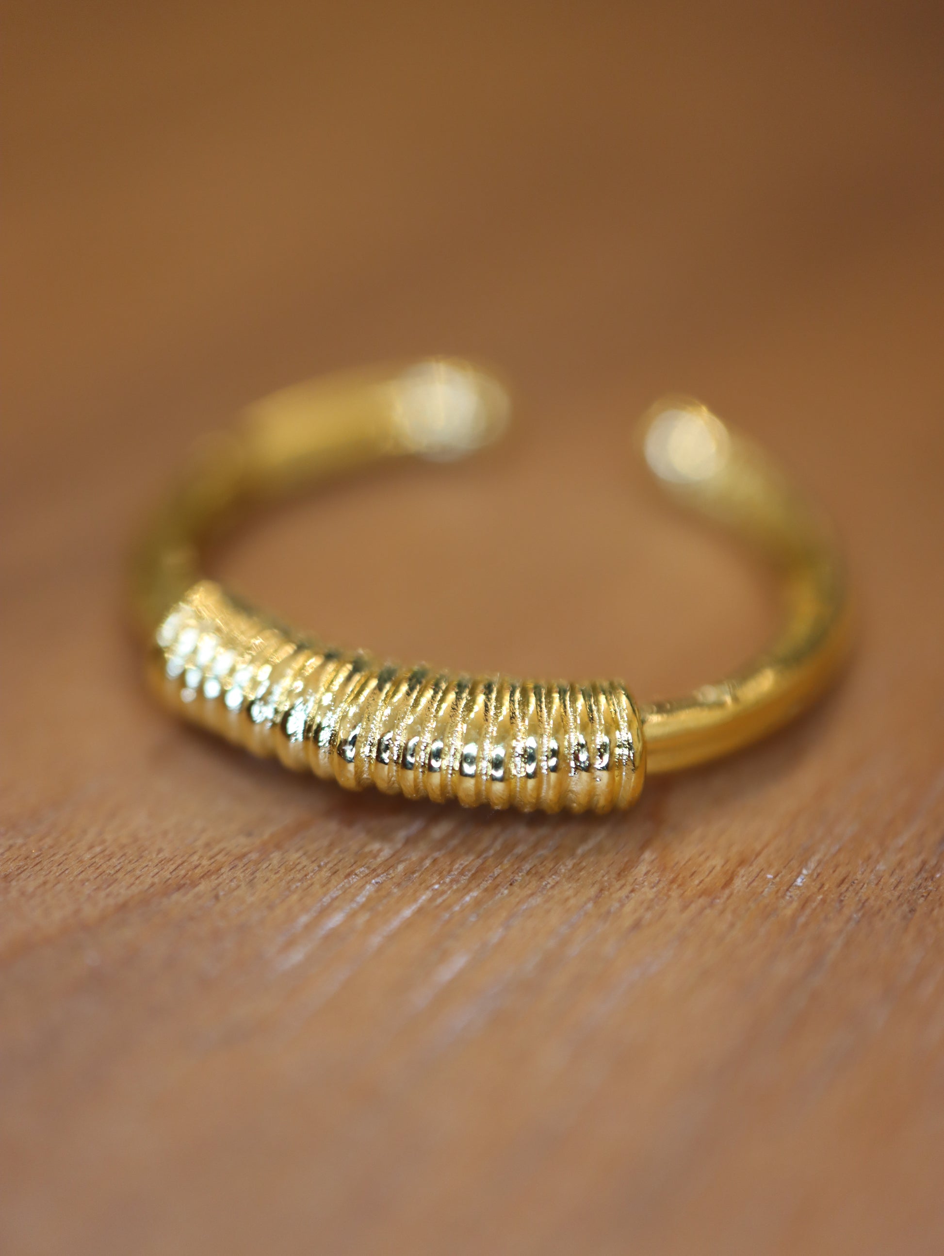 Half braided open size ring