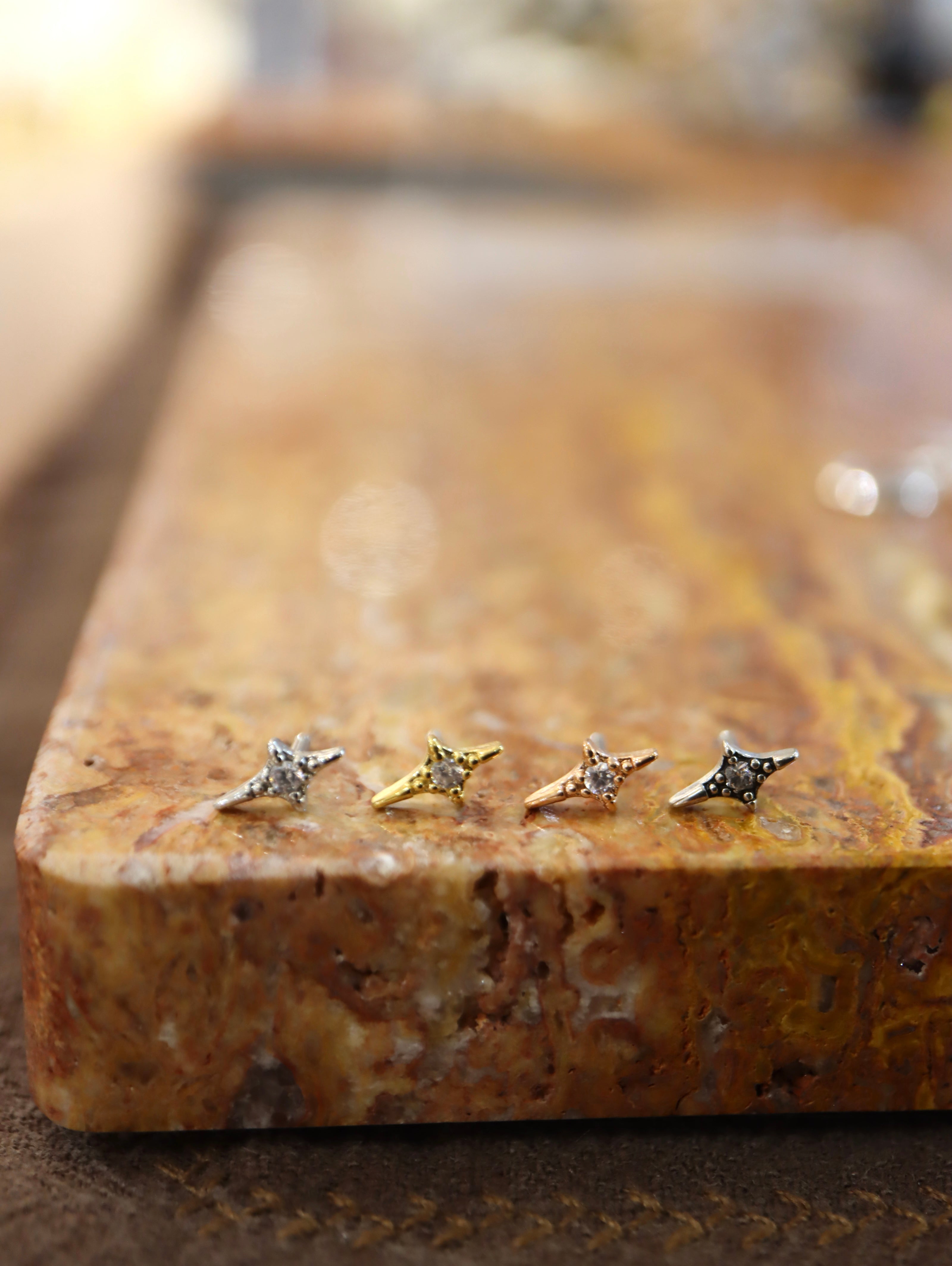 ✨ sparkle surgical steel stud piercing