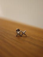 Titanium G23 Double star cz earring (1pc)