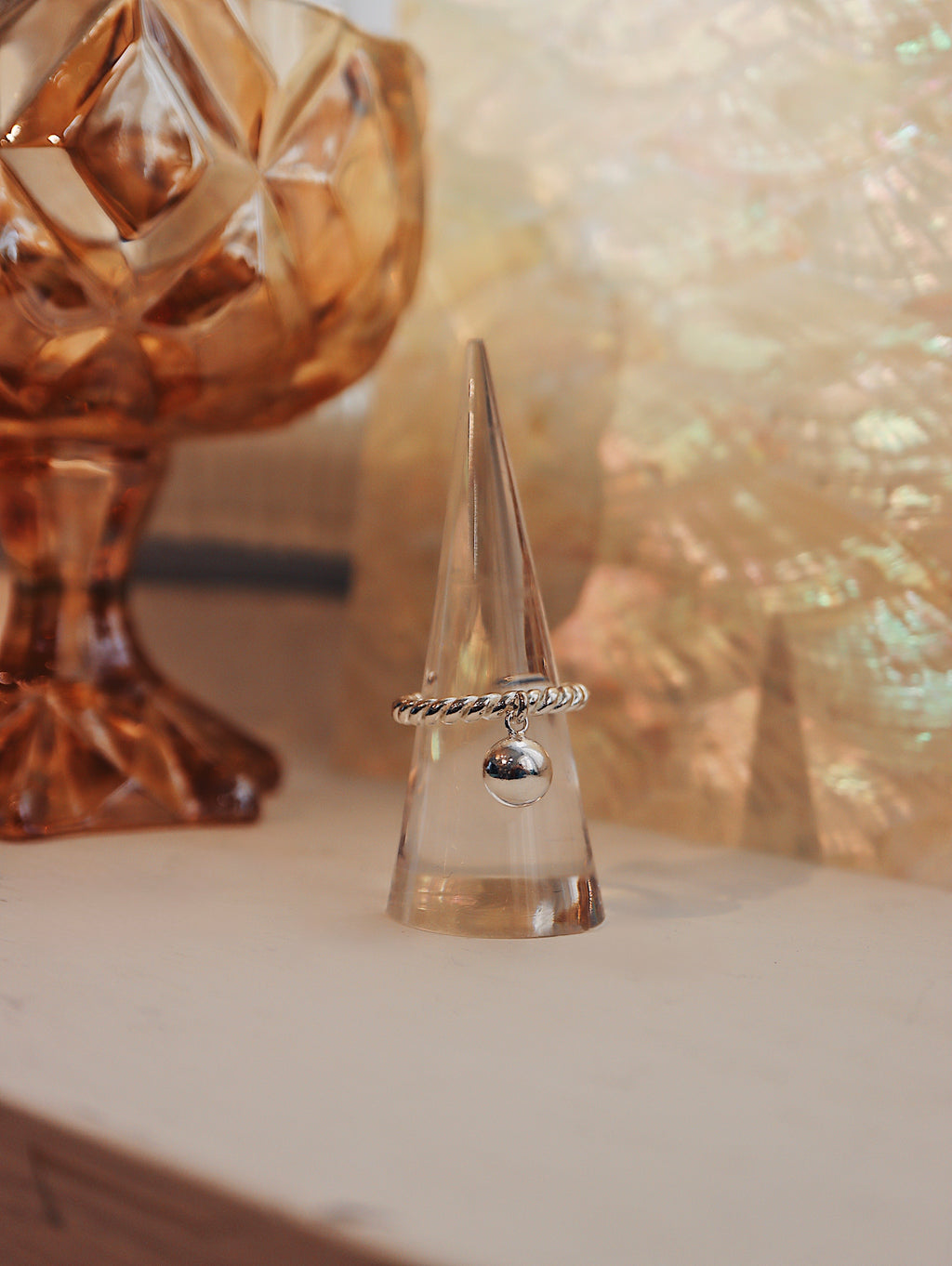 Drop ball 925 silver ring