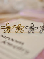 Floral stainless steel earrings