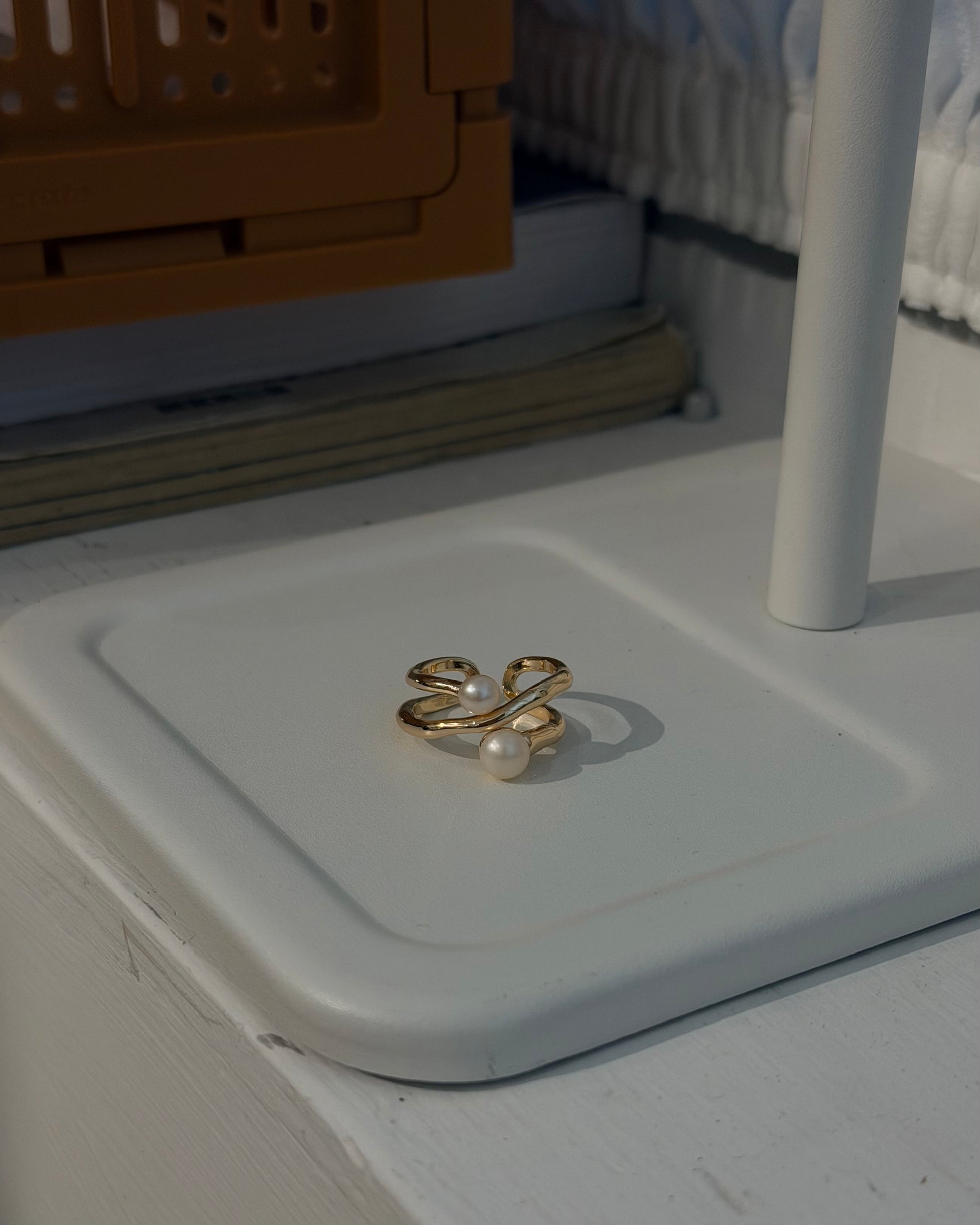 Free size pearl ring