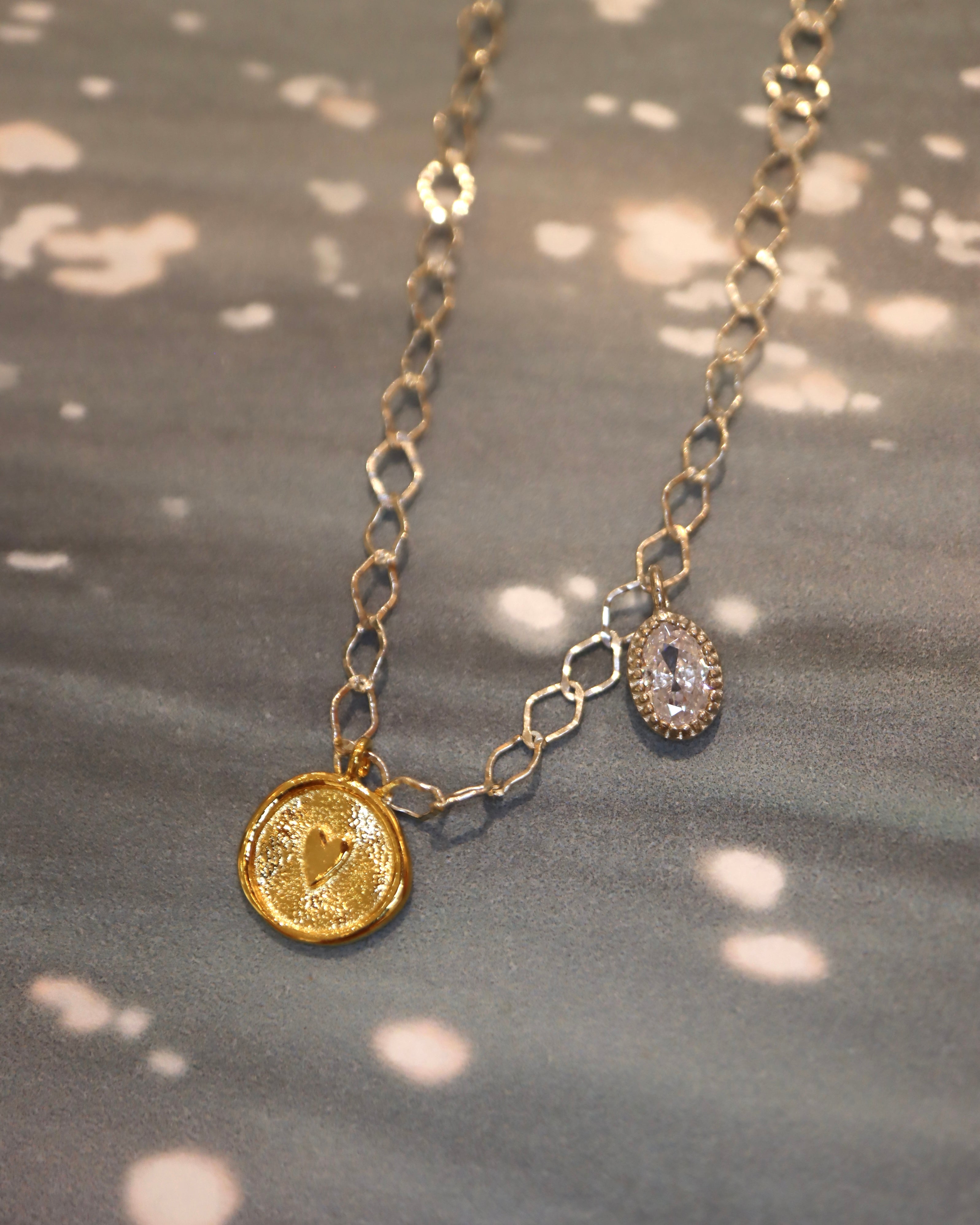Amari Heart Coin Two Tone 925 Silver  Bracelet