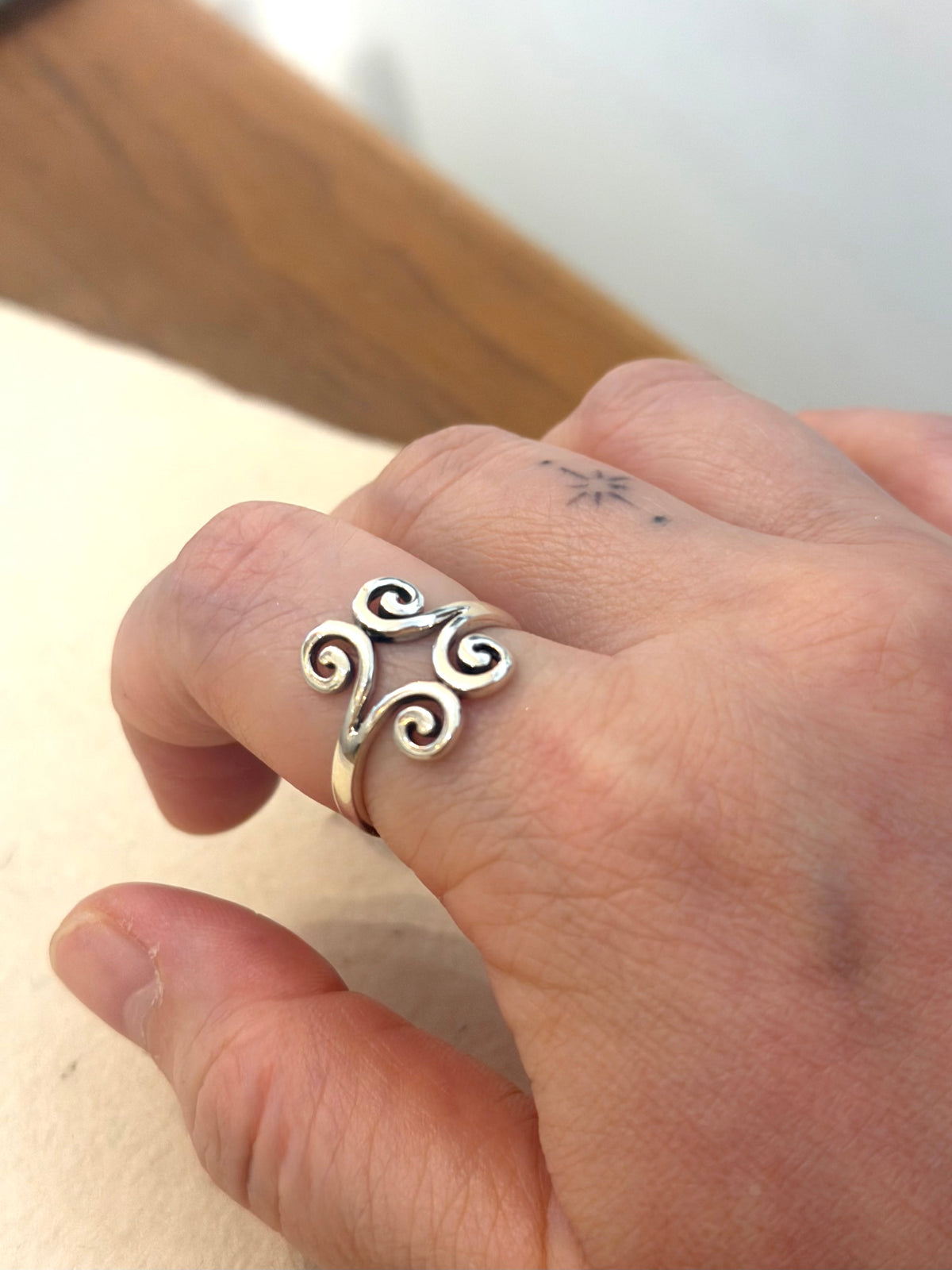 Quad Spiral 925 Silver  Ring
