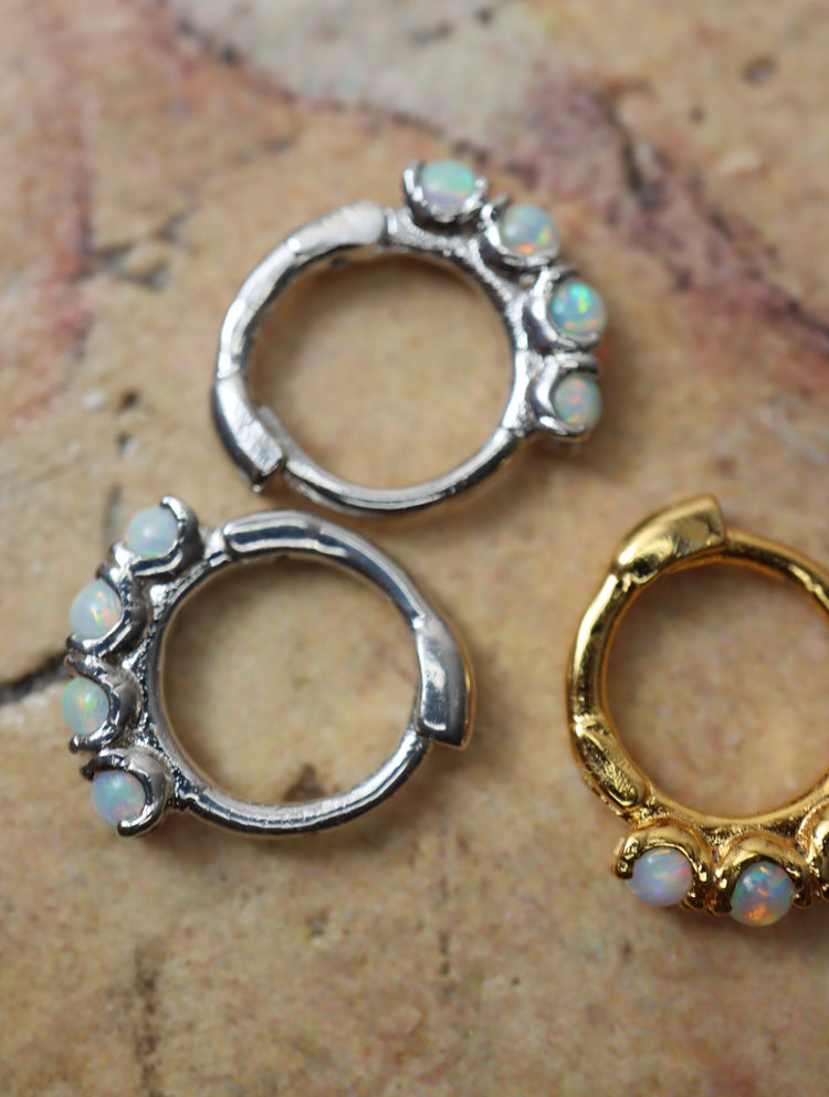 4opal mini Silver 925 huggie hoop earrings