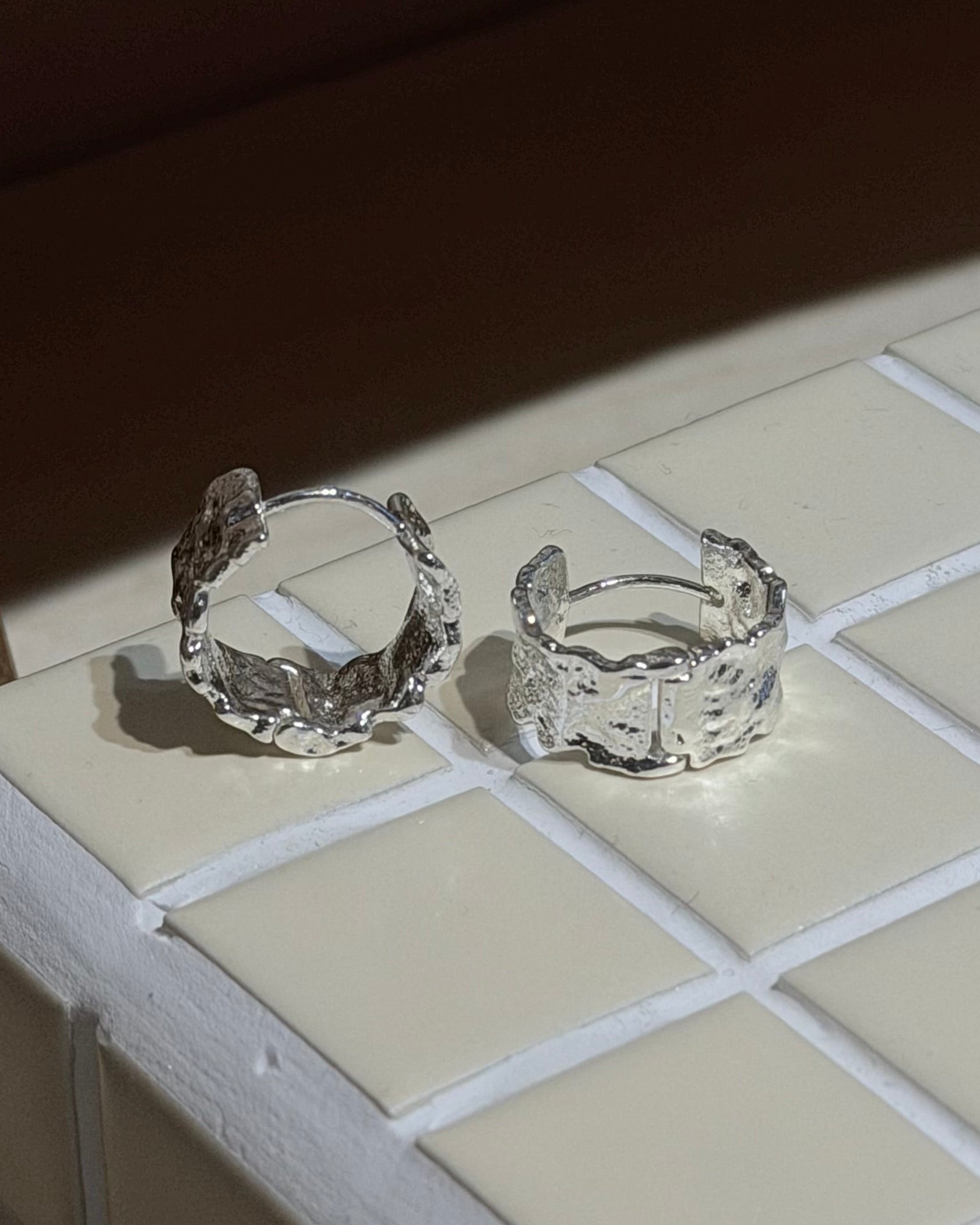 Crumpled Foil Hoop Earrings