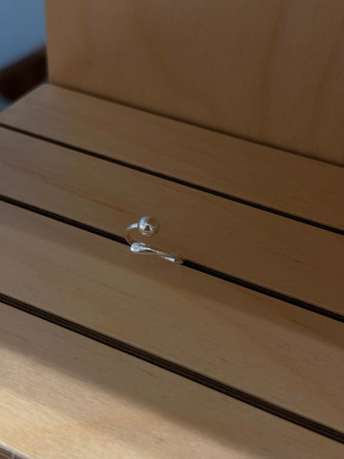 Ball silver 925 open size ring