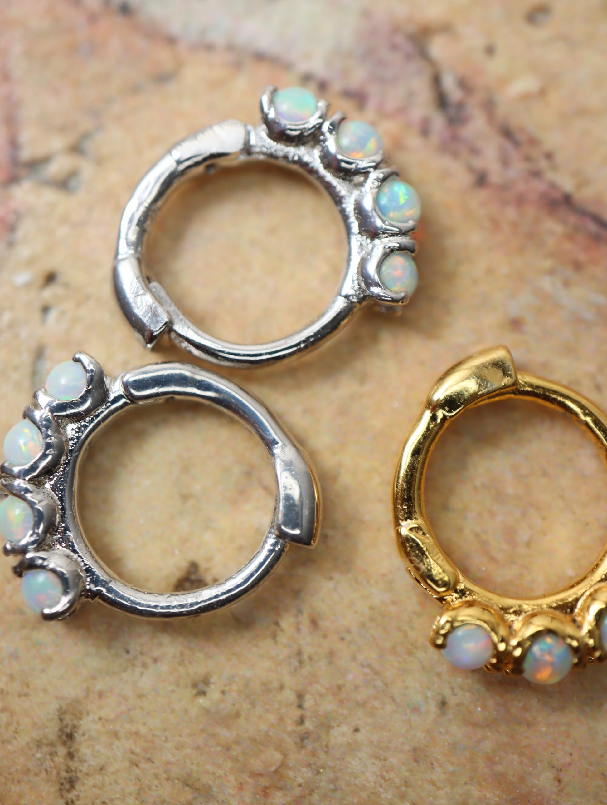 4opal mini s925 hinge earrings