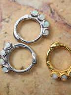 4opal mini s925 hinge earrings