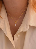 Beloved drop brass necklace