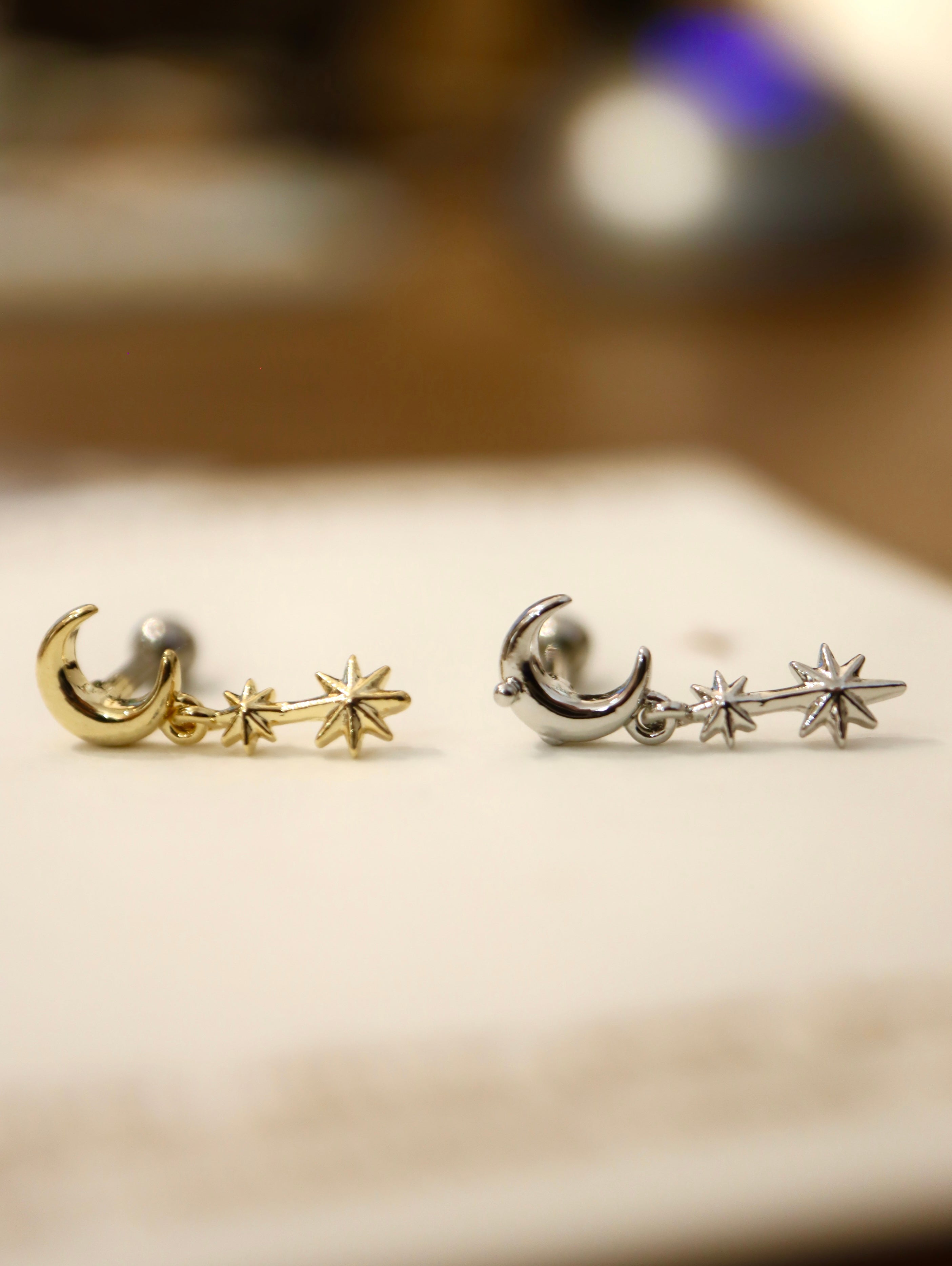 Moonlit Star-trail Stud Surgical Steel Earring Piercing