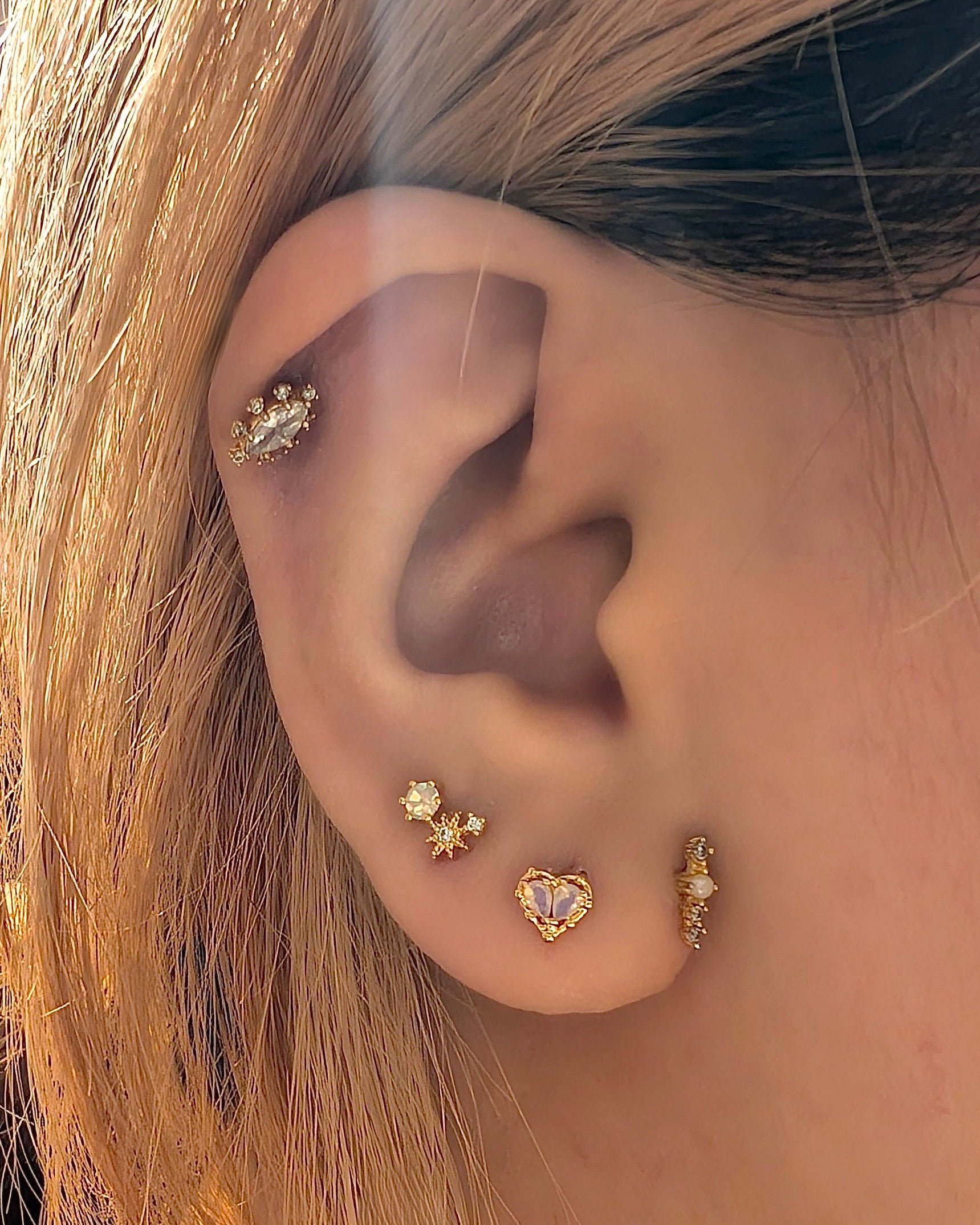 Seraphina Heart Stud Surgical Steel Piercing Earring