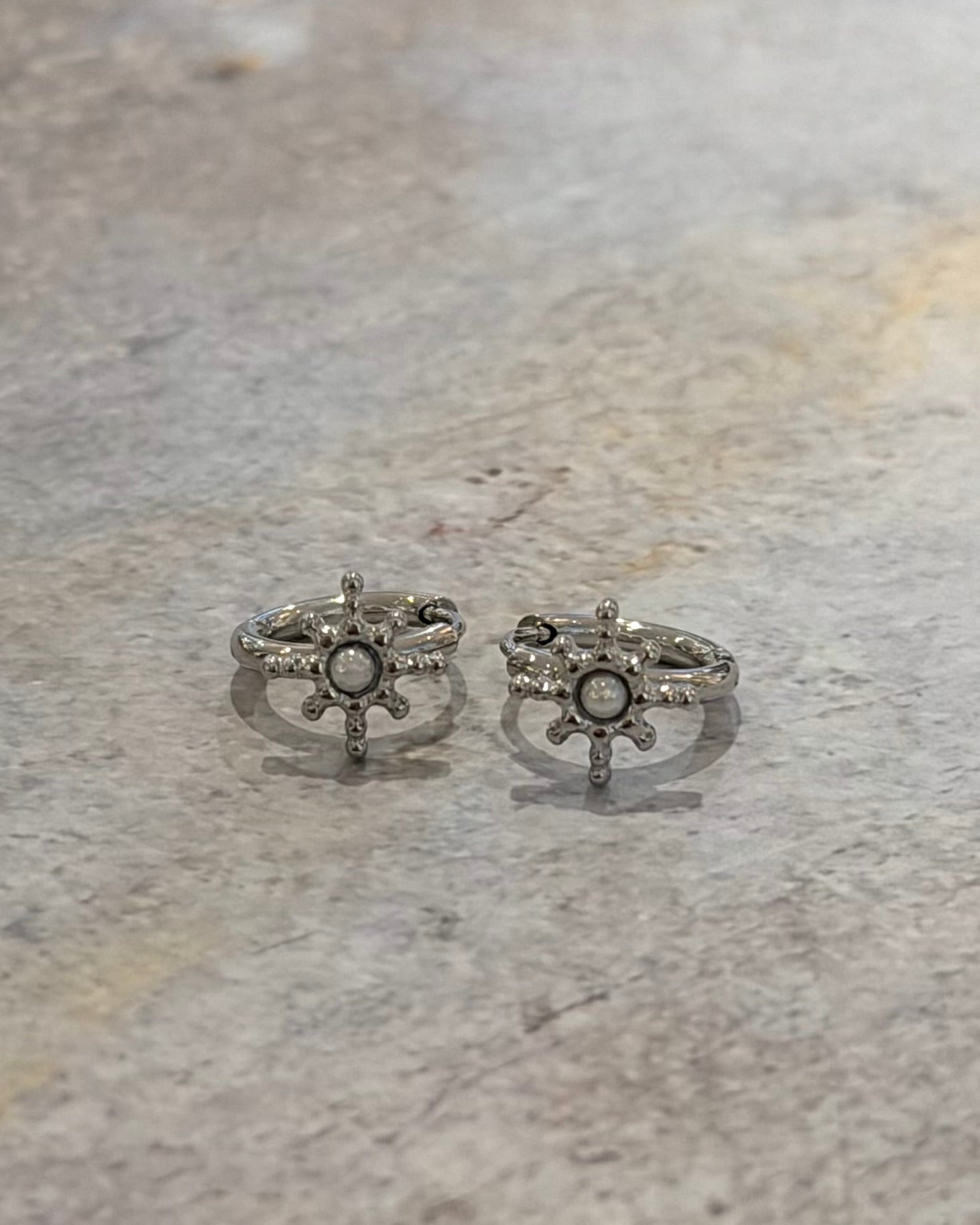 Starburst stainless steel earrings