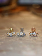 Triple opal 925 silver flat back piercing (1pc)