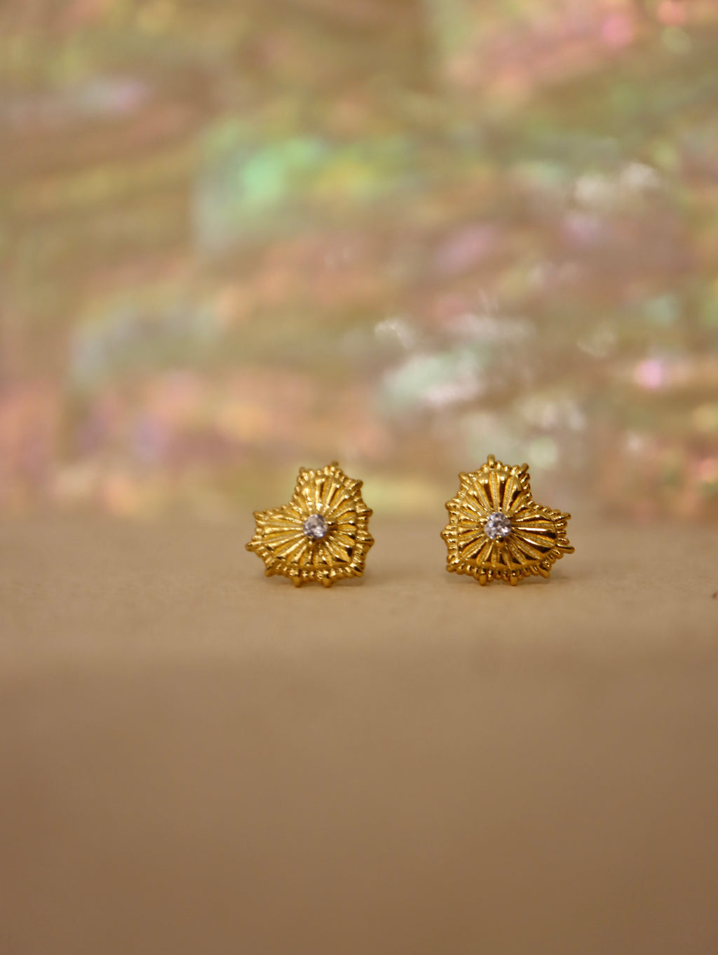 Silver 925 heart stud cz earrings