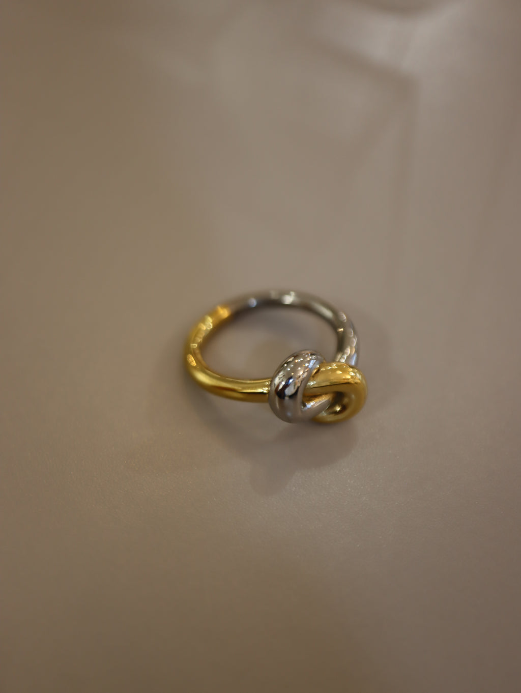 Mix tone knot stainless steel ring