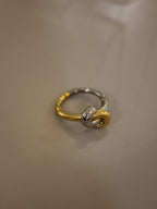 Mix tone knot stainless steel ring