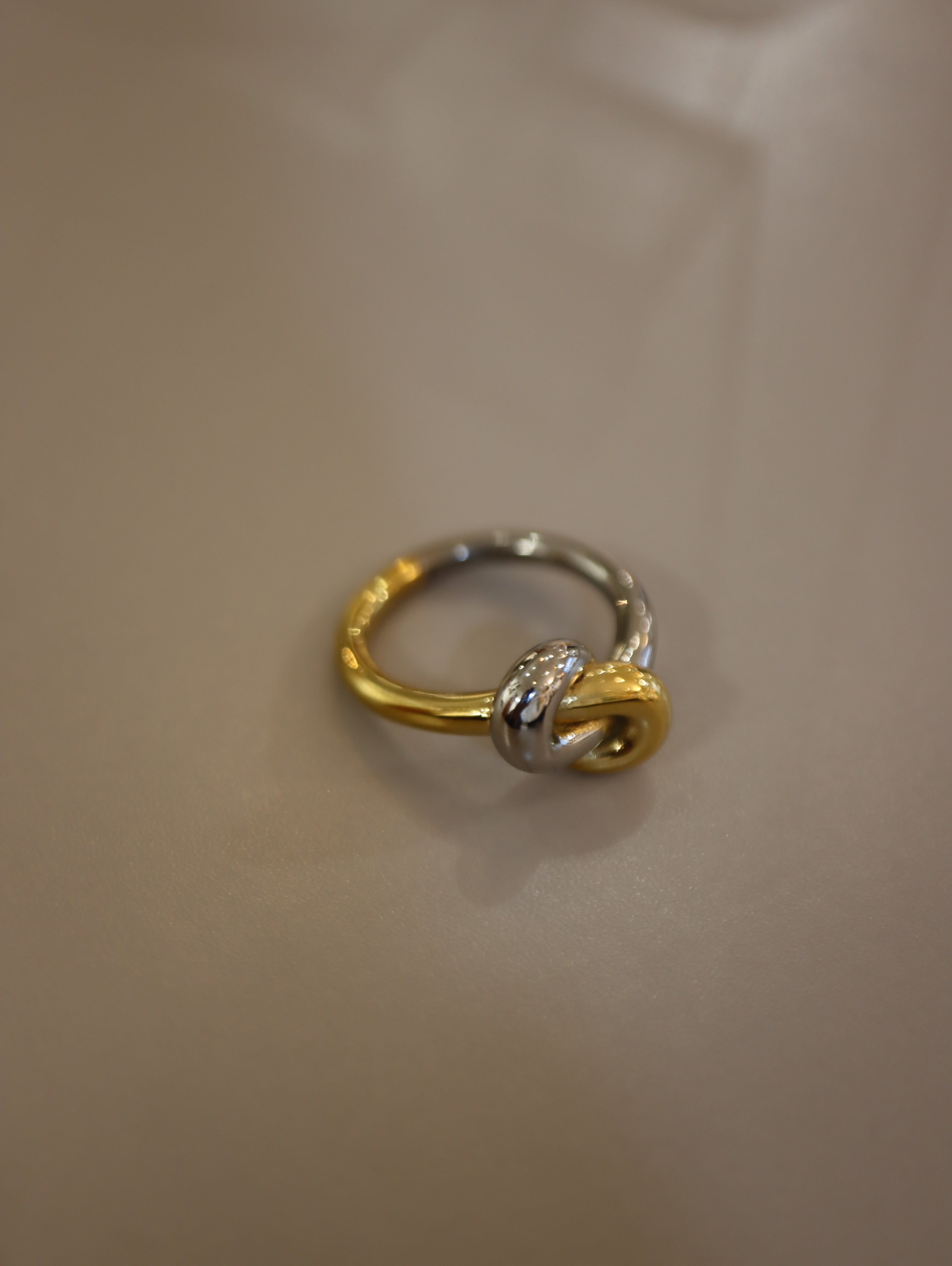 Mix tone knot stainless steel ring