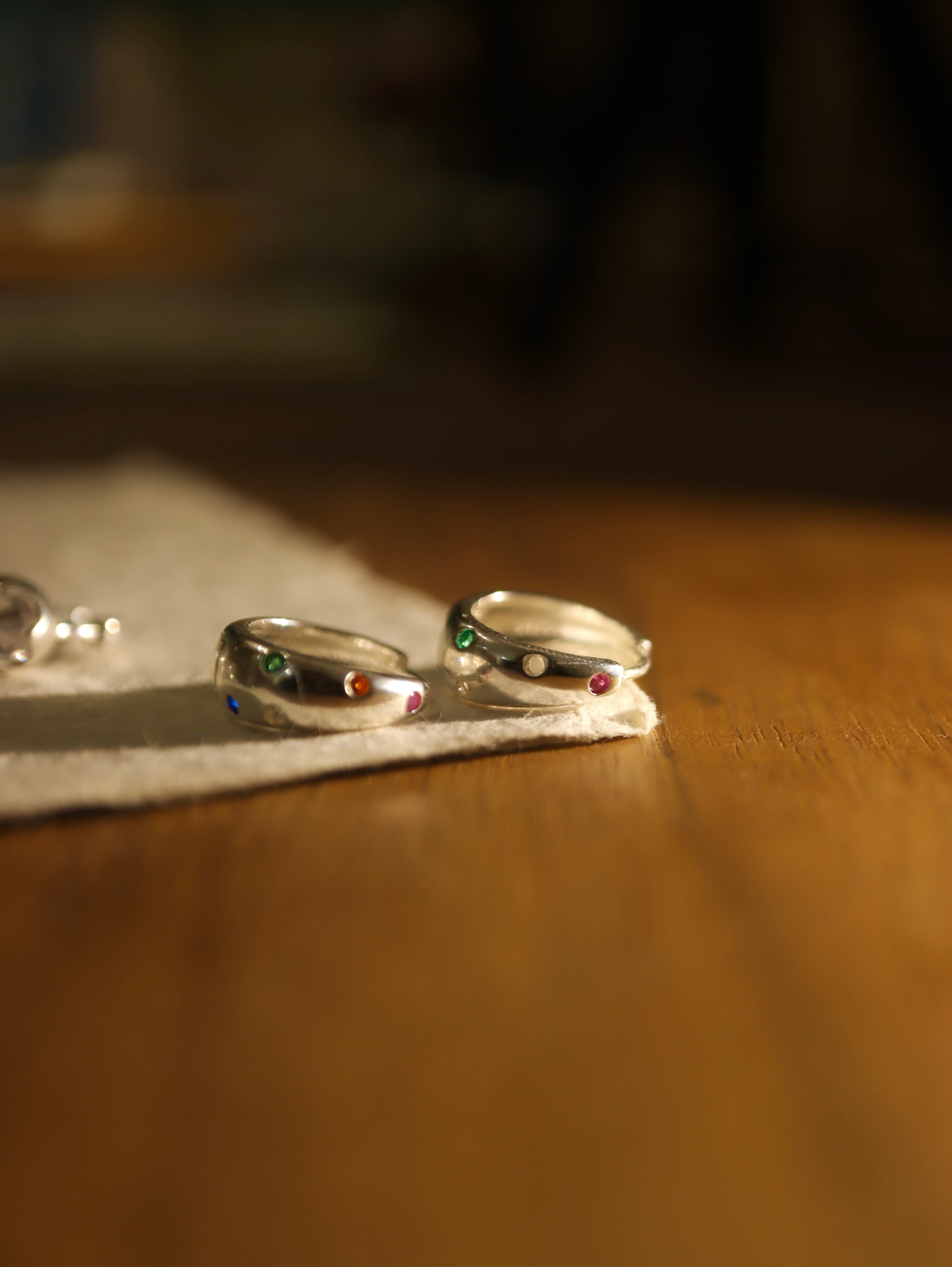 Multicolor Stellar Hoop 925 Silver Earrings