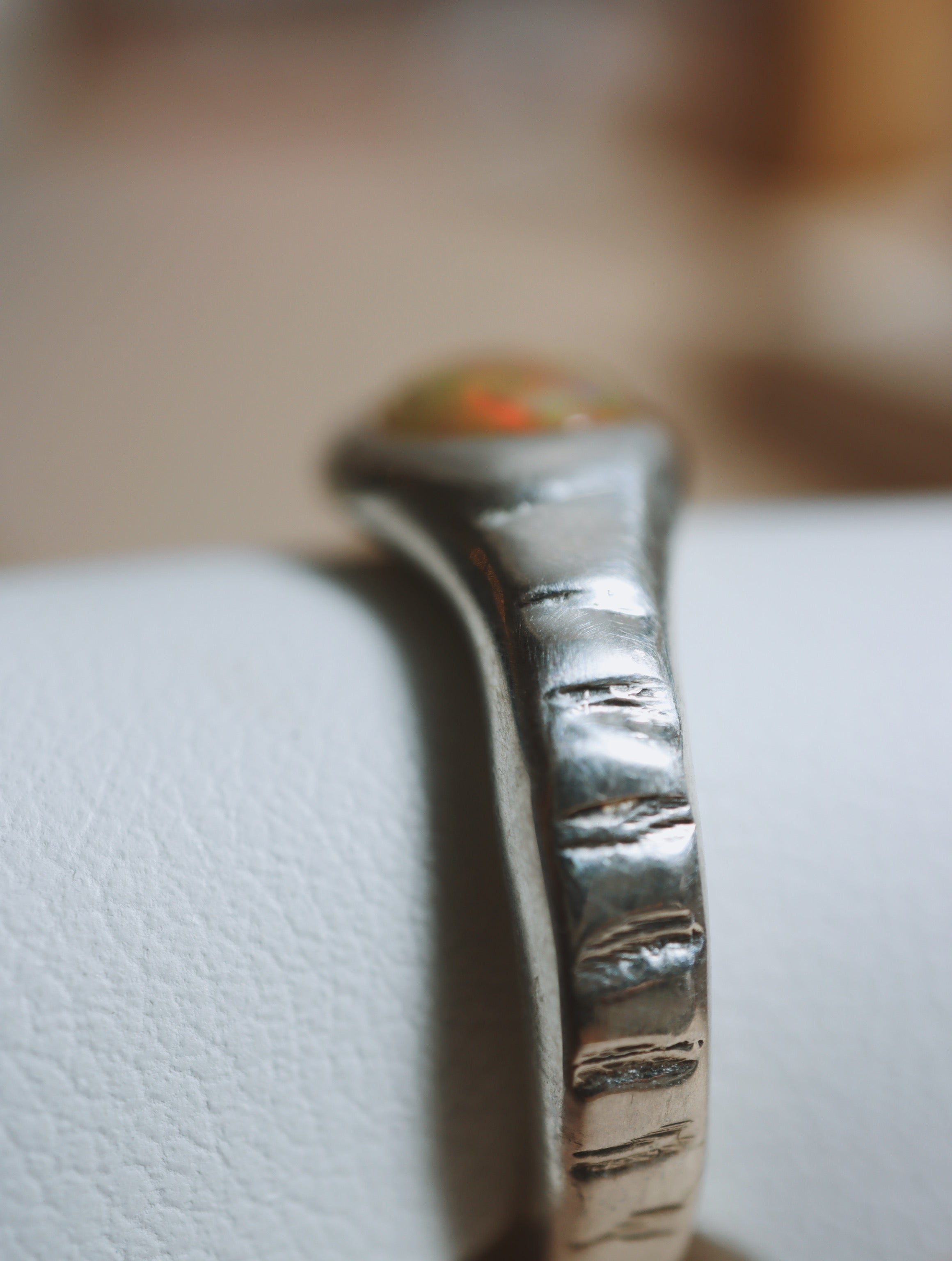 Sterling Silver Hand crafted Ethiopian Opal Ring