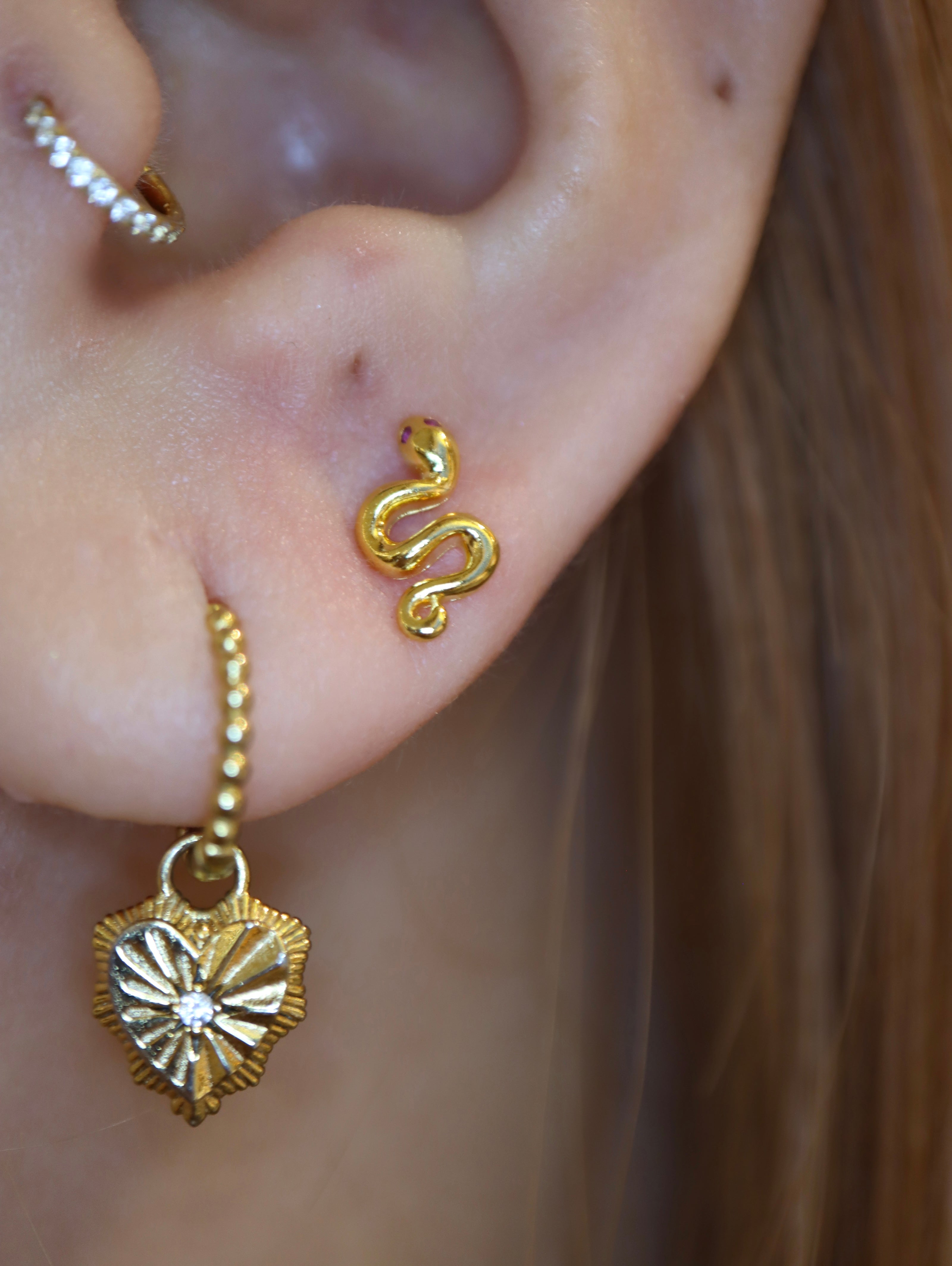 🐍 Silver925 piercing ear stud (1pc)