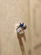 Crescent star stud surgical steel piercing (1pc)