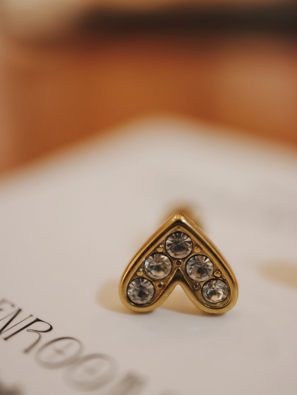 Sparkling heart stainless steel earrings