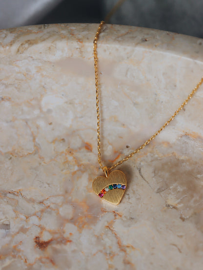 Heart rainbow necklace