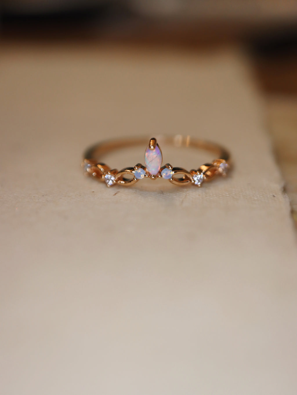 Opal cz 925 silver ring