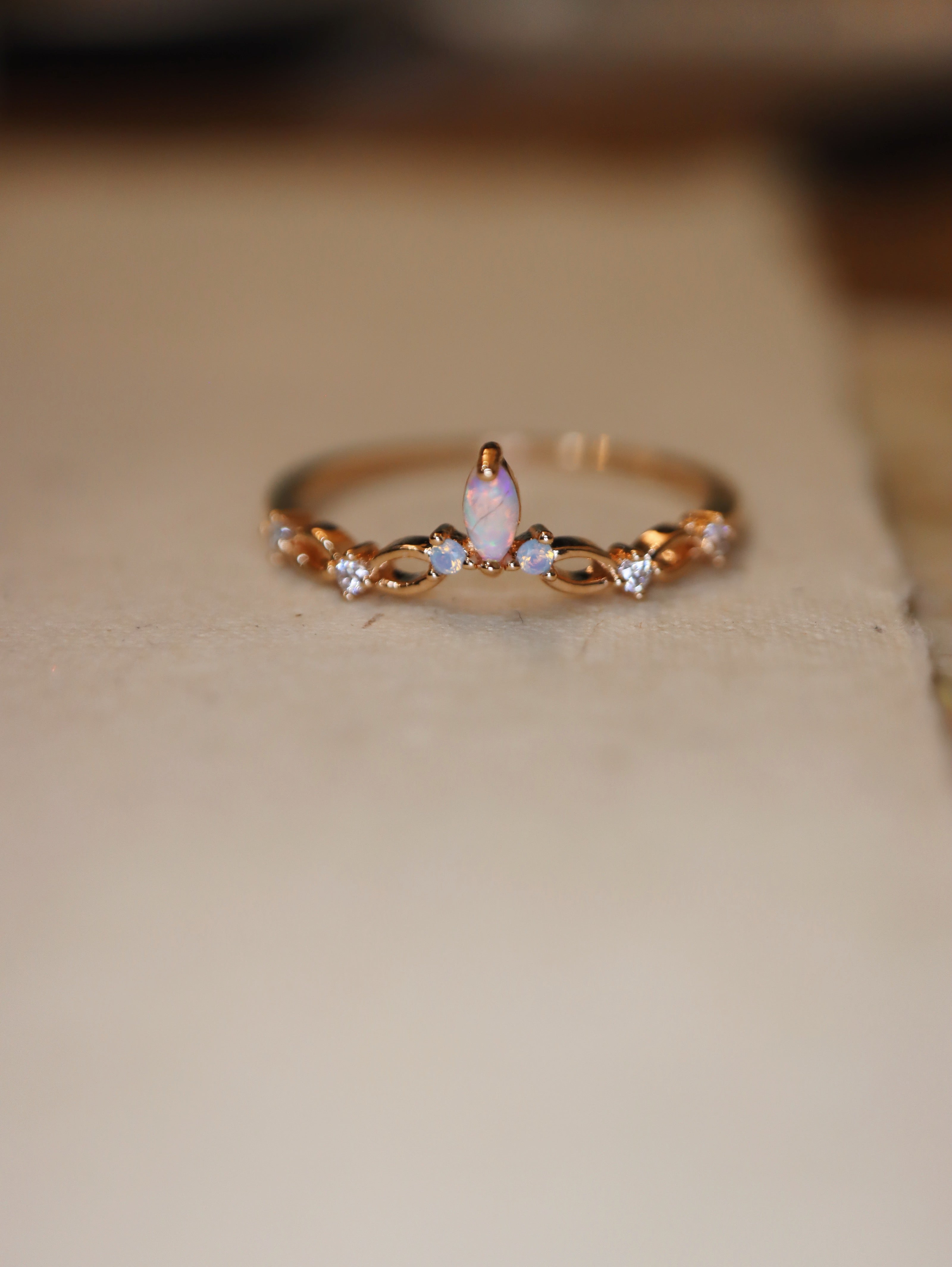Opal cz 925 silver ring