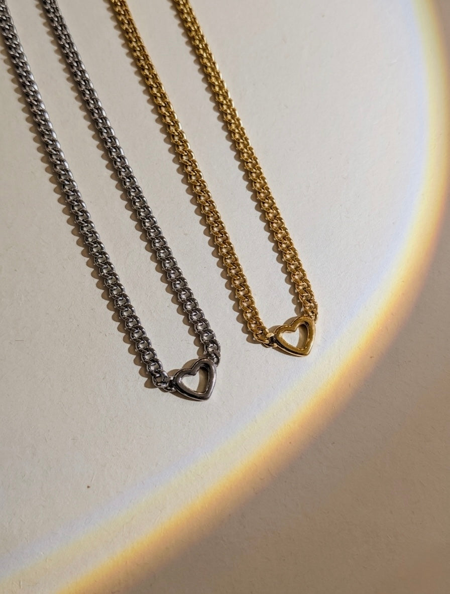 Heart Link Chain Stainless Steel Necklace
