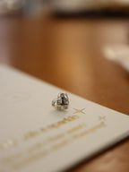 Stud cz heart Silver 925 piercing