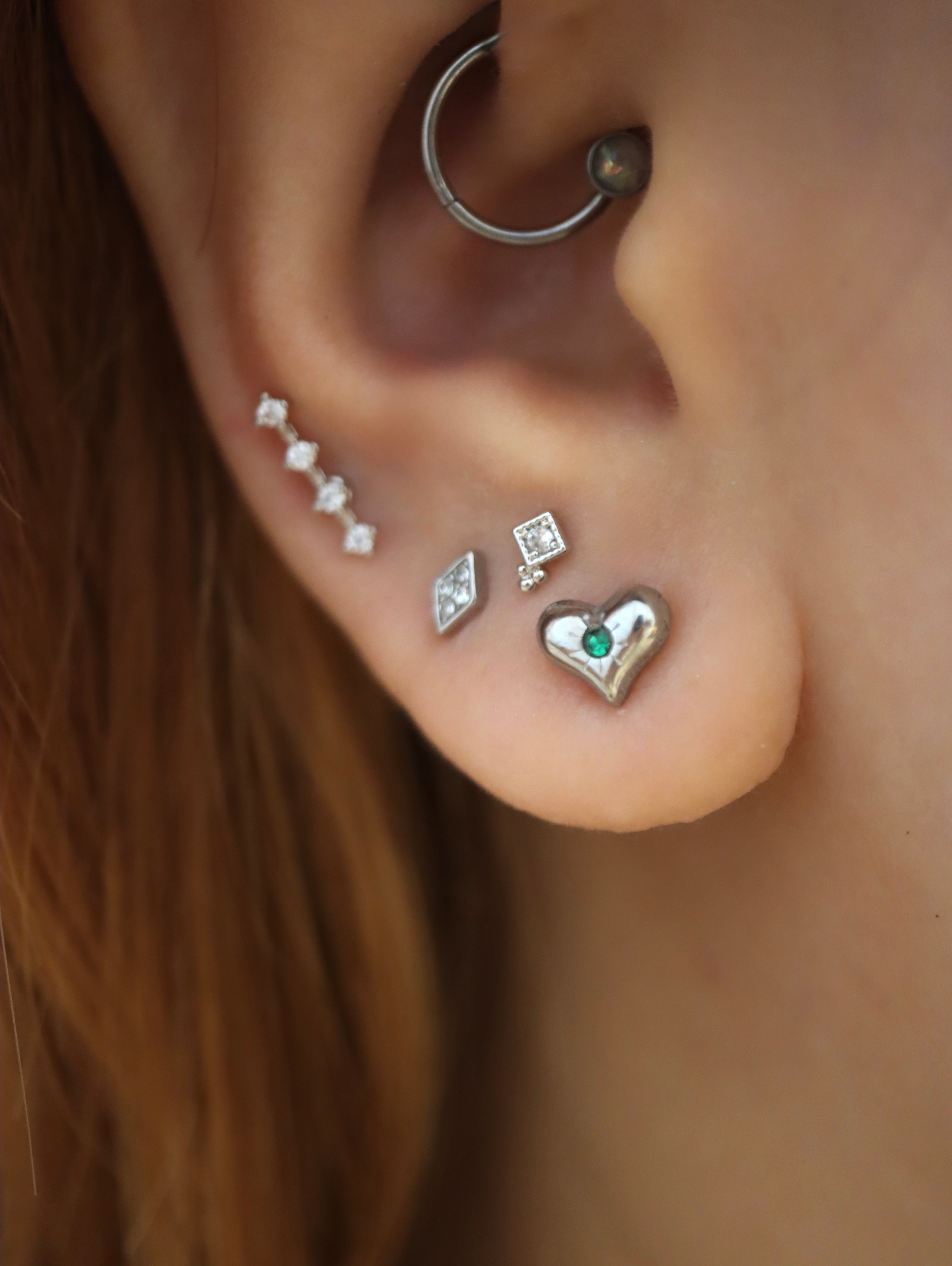 Heart stud stainless steel earrings