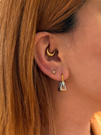 Mix tone stainless steel earrings