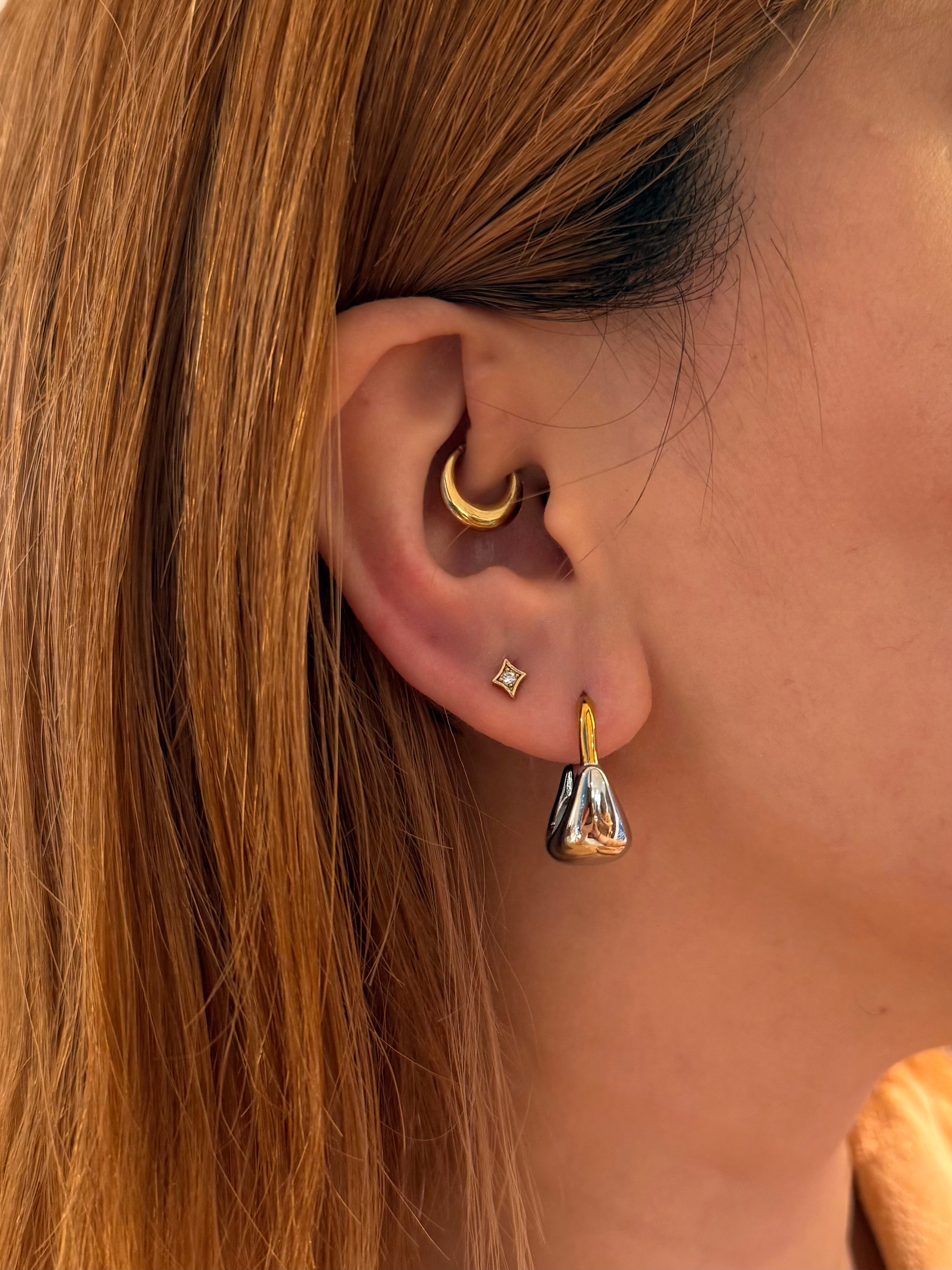 Mix tone stainless steel earrings