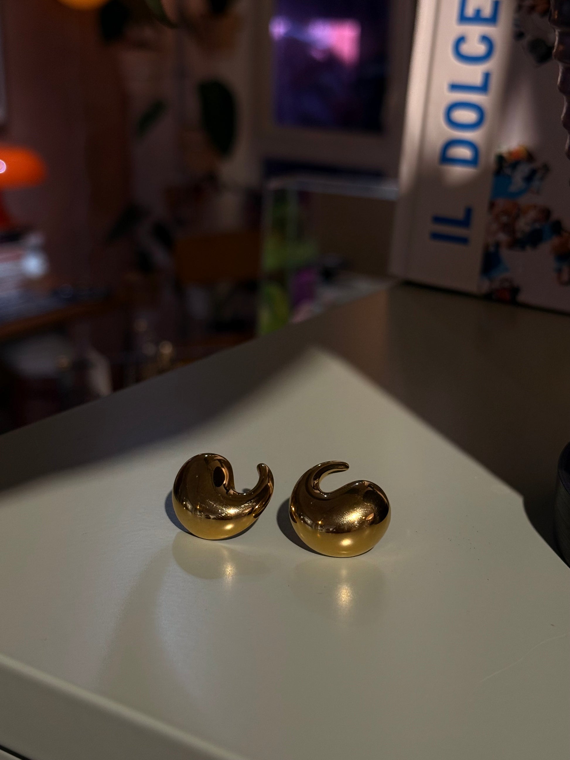 Swirl stainless steel earrings