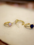 Round stone cz earrings