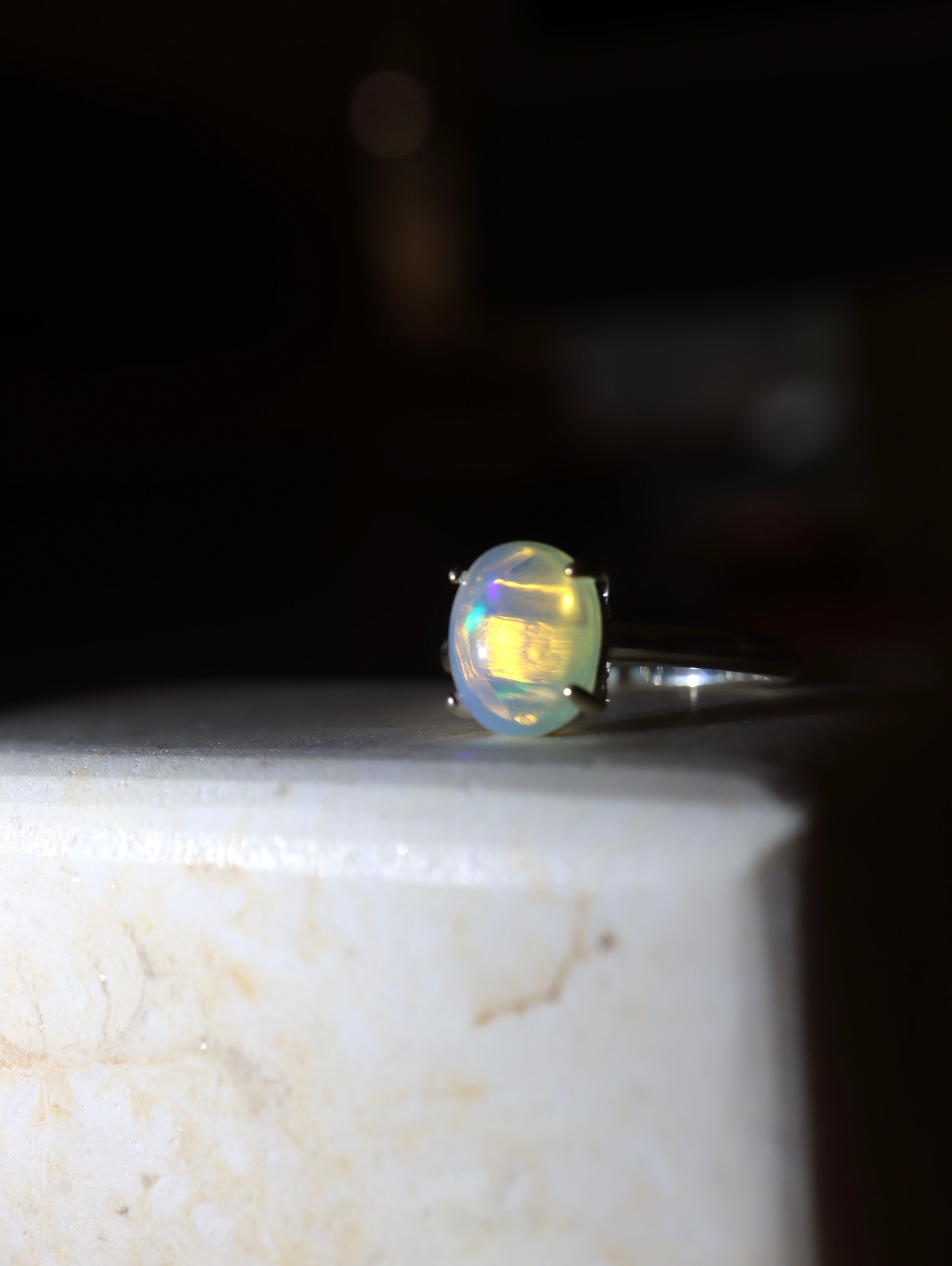 Celestial Halo Ethiopian Opal Ring Silver 925