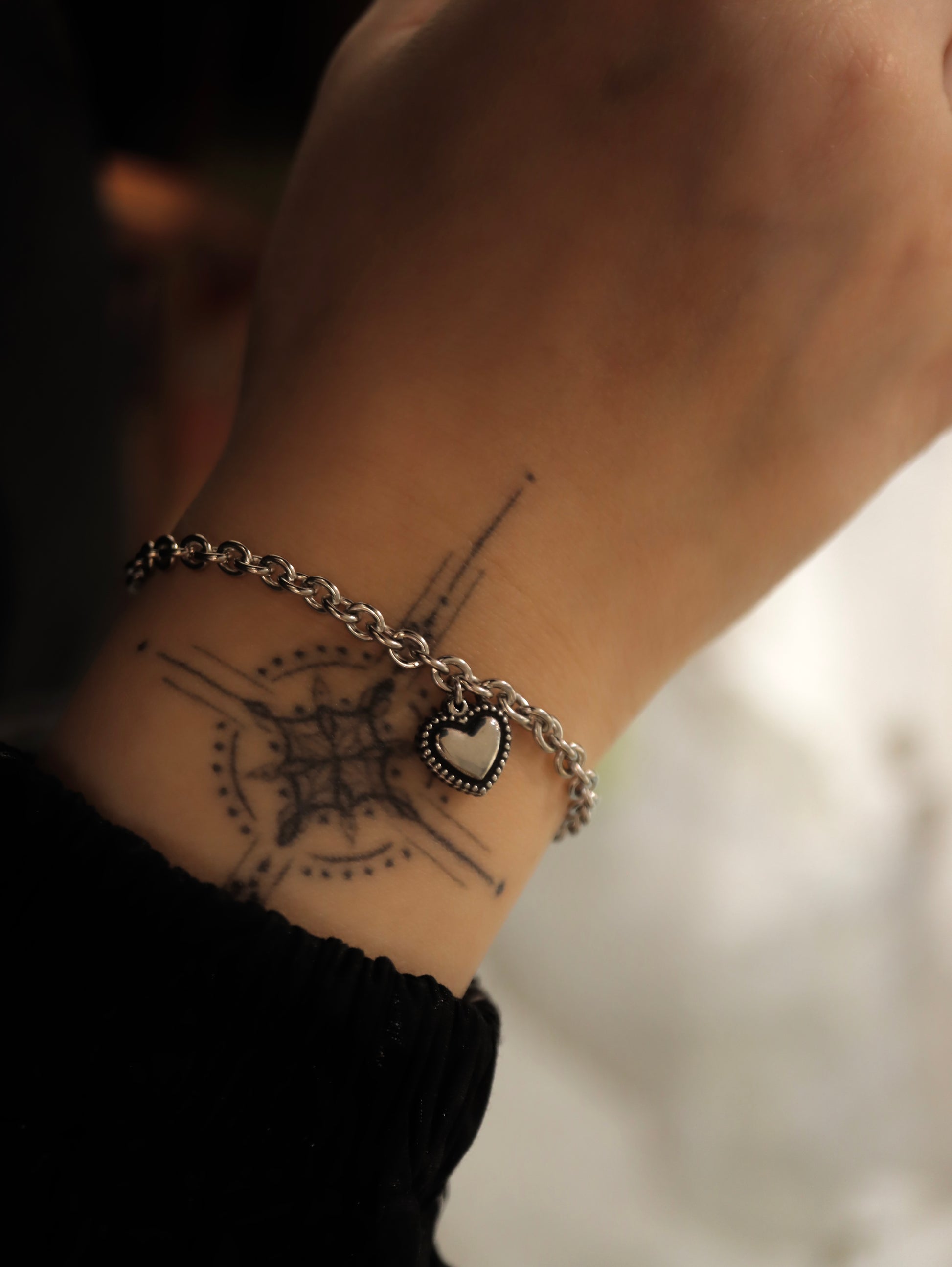 Chain pendant heart stainless steel bracelet