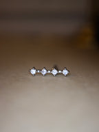 Cz line surgical steel stud piercing earring (1pc)