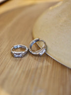 Cz stainless steel hinged hoop earrings