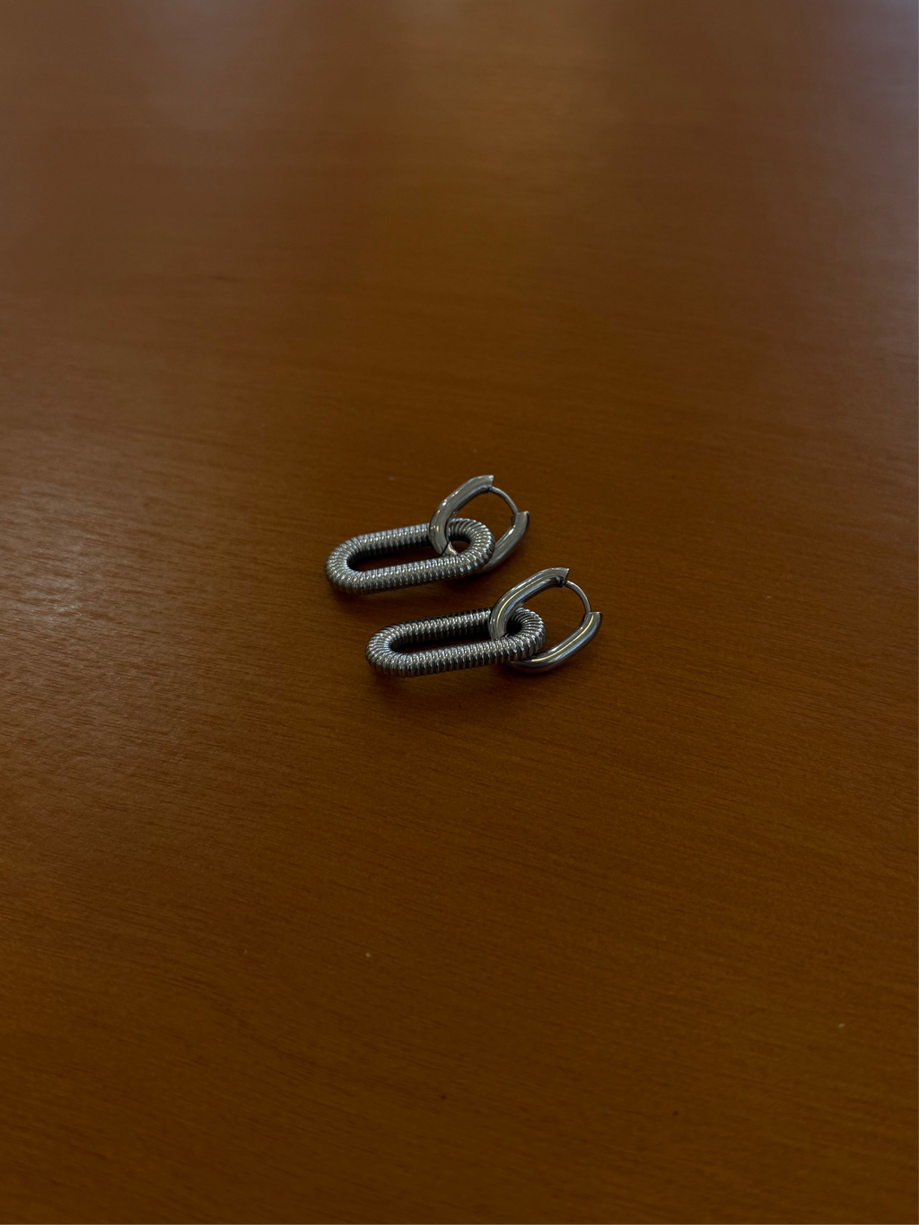 Interlock stainless steel earrings