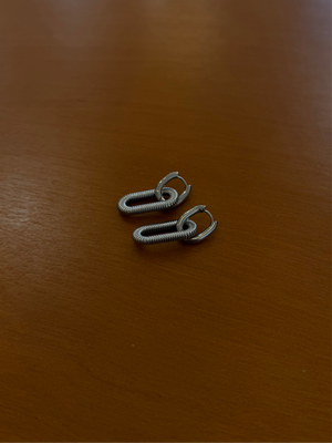 Interlock stainless steel earrings