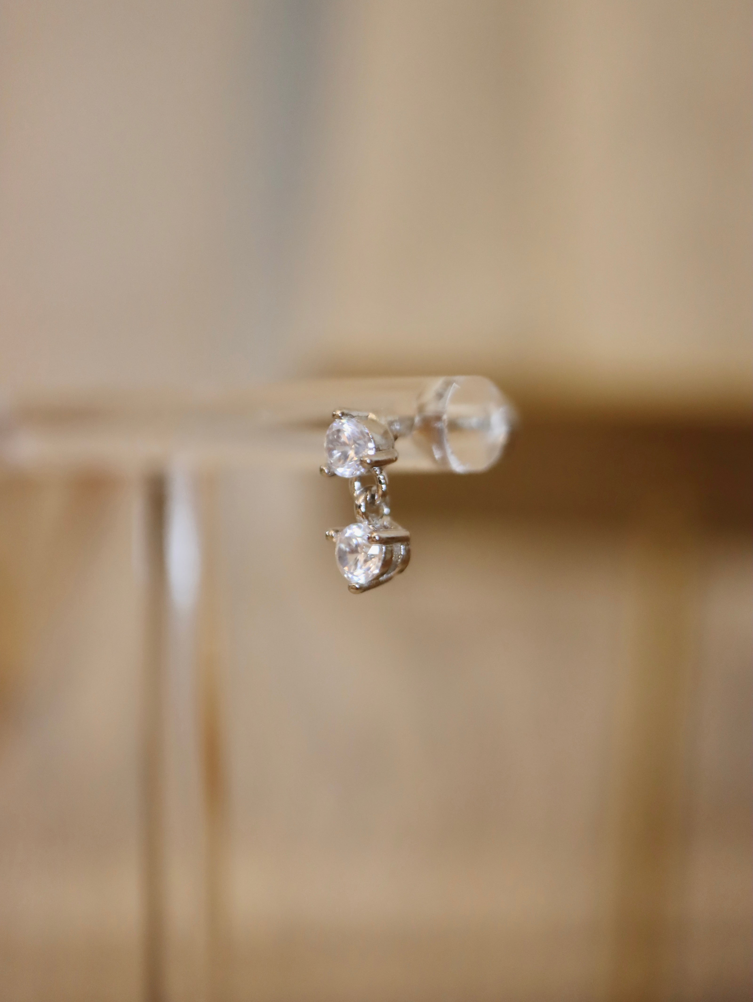 Double cz surgical steel piercing (1pc)