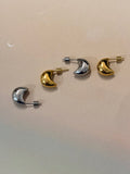 Crescent glow stainless steel earrings