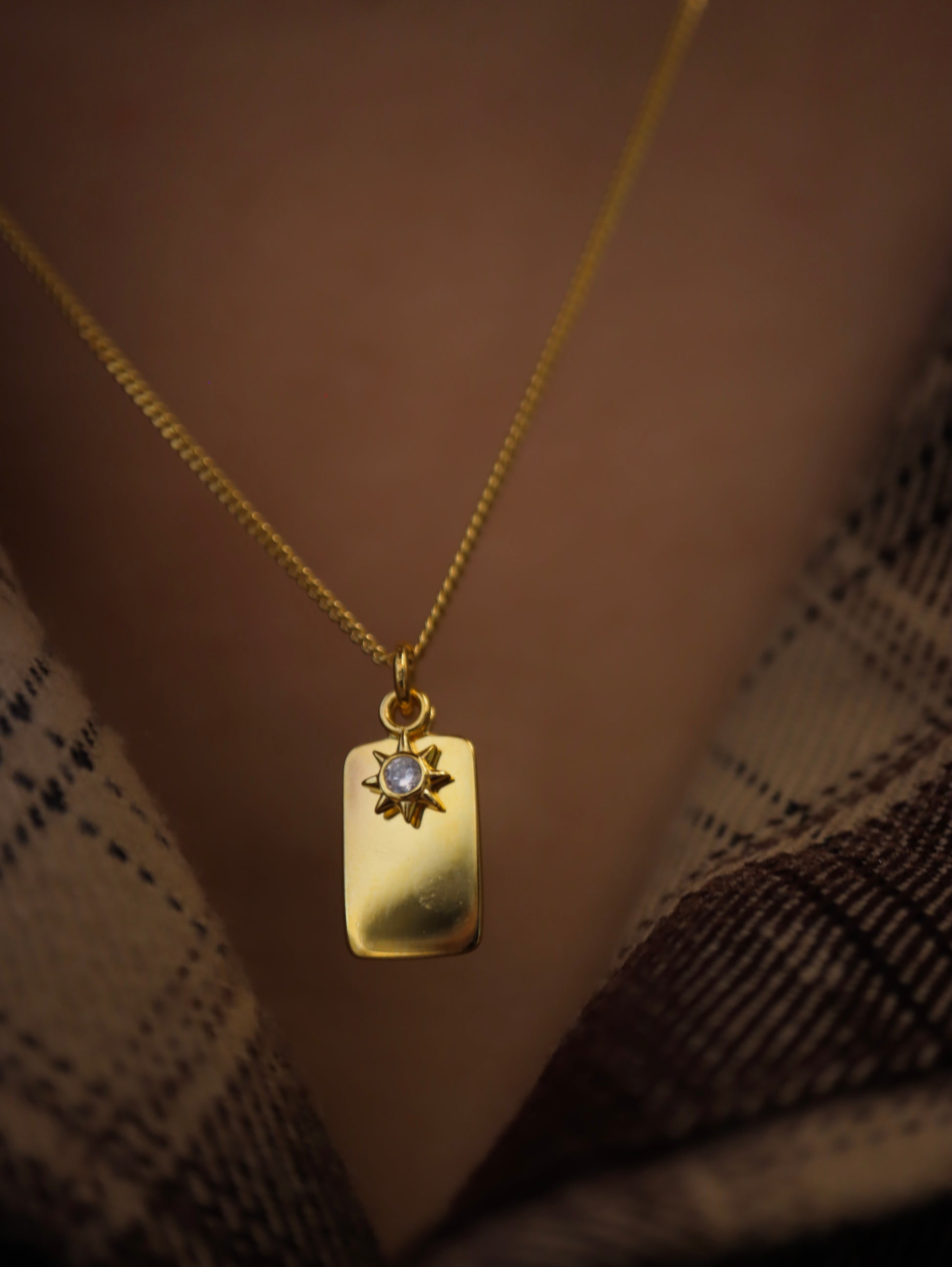 Celestial Rectangle With Sun Pendant 925 silver Necklace