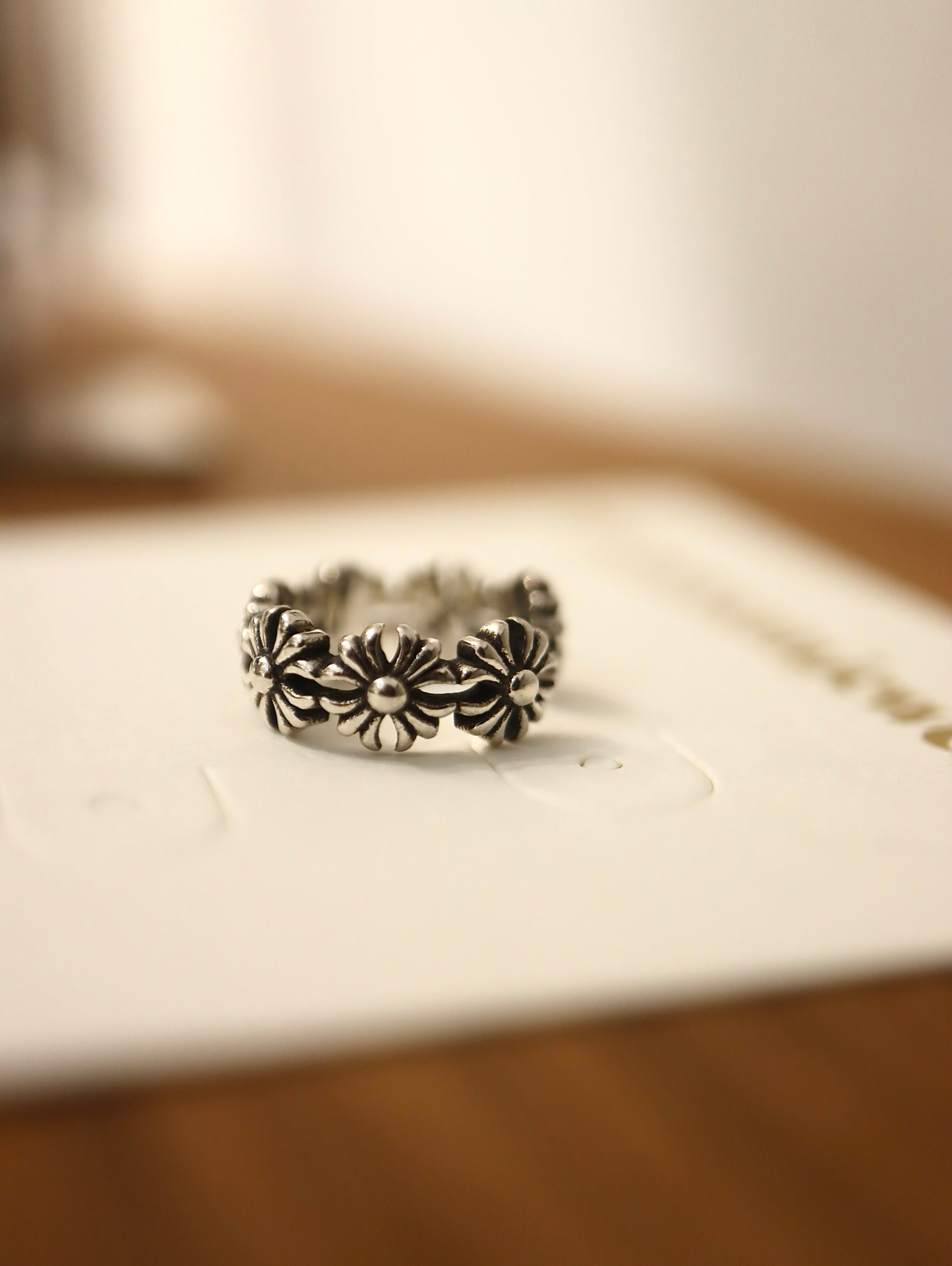 Antique flower 925 silver Earcuff